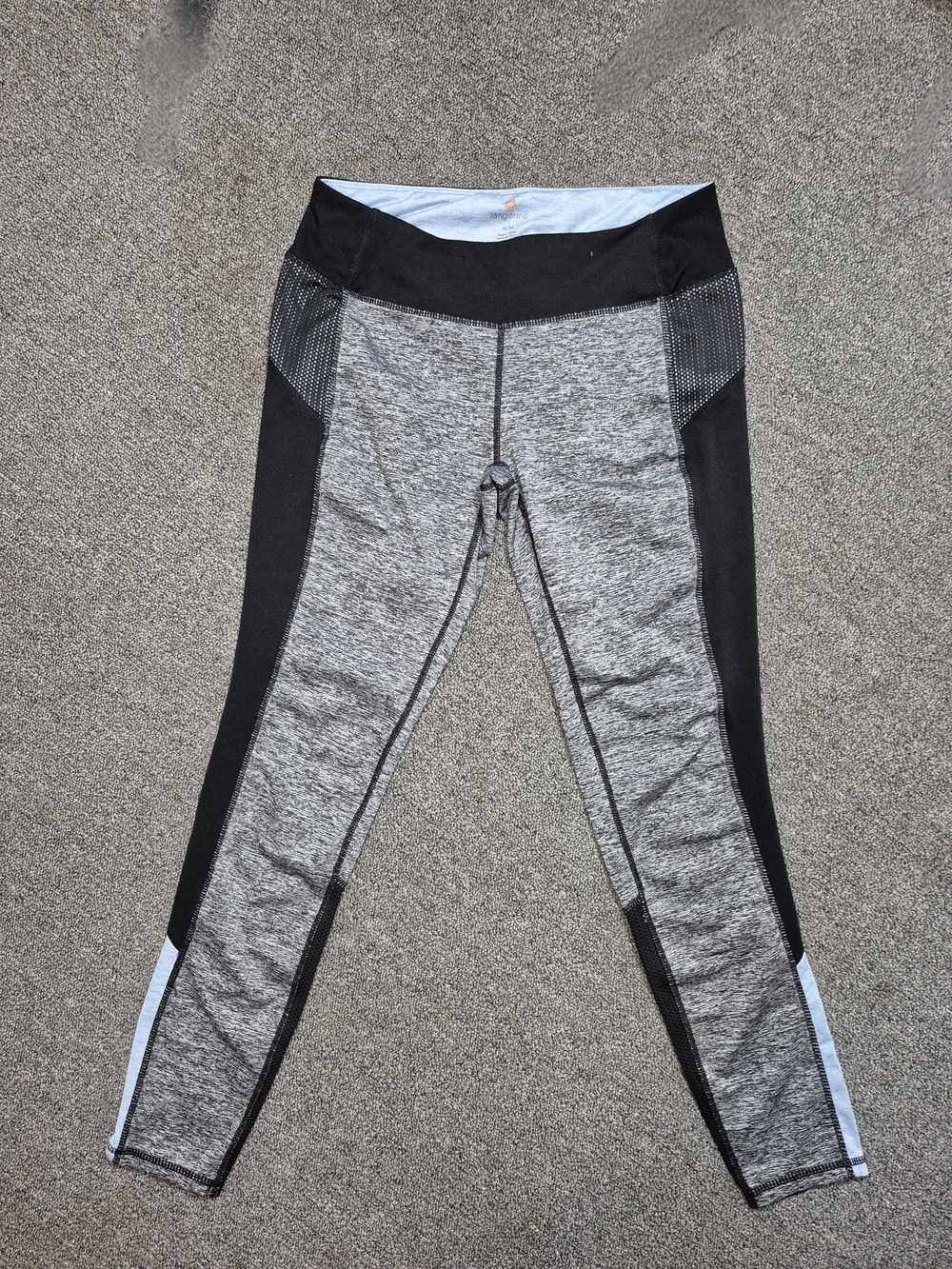 Tangerine Athletic Leggings Medium Gray Black Dusty Blue Colorblock Yoga Workout